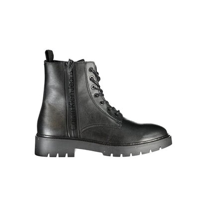 Lace-Up Ankle Boots by Calvin Klein for men in polyester & polyethylene black showcases a ergonomic silhouette from the Men's Polyester & Polyethylene Lace-Up Ankle Boots collection, featuring a ergonomic and a ergonomic .