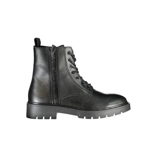Lace-Up Ankle Boots by Calvin Klein for men in polyester & polyethylene black showcases a ergonomic silhouette from the Men's Polyester & Polyethylene Lace-Up Ankle Boots collection, featuring a ergonomic and a ergonomic .