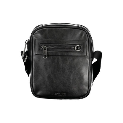 Shoulder Bag by Calvin Klein for men in polyester & polyethylene black showcases a statuesque silhouette, artfully detailed with a secure zipper, organized external-pockets & internal-pockets, and versatile shoulder-strap & adjustable-strap for a statuesque look.