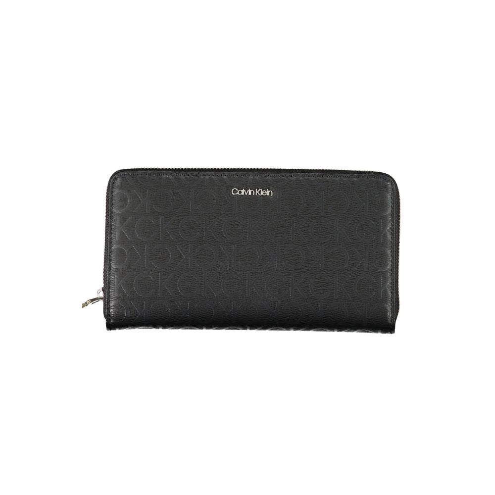 Cardholder Wallet by Calvin Klein for women in polyester & polyethylene black presents a streamlined silhouette, showcasing the sophisticated design of the Polyester & Polyethylene Cardholder Wallet collection with functional card-organization rfid-protection coin-purse.