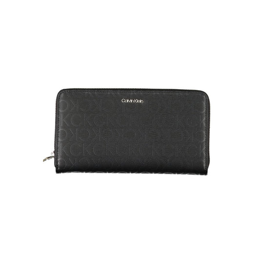 Cardholder Wallet by Calvin Klein for women in polyester & polyethylene black presents a streamlined silhouette, showcasing the sophisticated design of the Polyester & Polyethylene Cardholder Wallet collection with functional card-organization rfid-protection coin-purse.