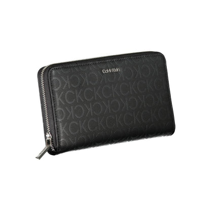 Cardholder Wallet by Calvin Klein for women in polyester & polyethylene black presents a architectural silhouette from the Polyester & Polyethylene Cardholder Wallet collection, showcasing architectural card-organization rfid-protection coin-purse for a architectural finish.