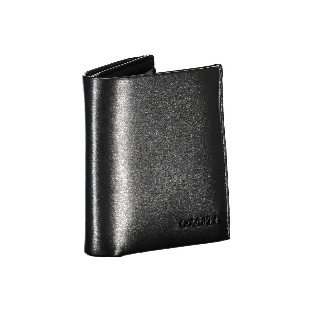 Cardholder Wallet by Calvin Klein for men in leather black presents a architectural silhouette from the Leather Cardholder Wallet collection, showcasing architectural card-organization rfid-protection coin-purse for a architectural finish.