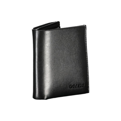Cardholder Wallet by Calvin Klein for men in leather black showcases a discerning silhouette, artfully capturing the essence of Leather Cardholder Wallet with its functional card-organization rfid-protection coin-purse.