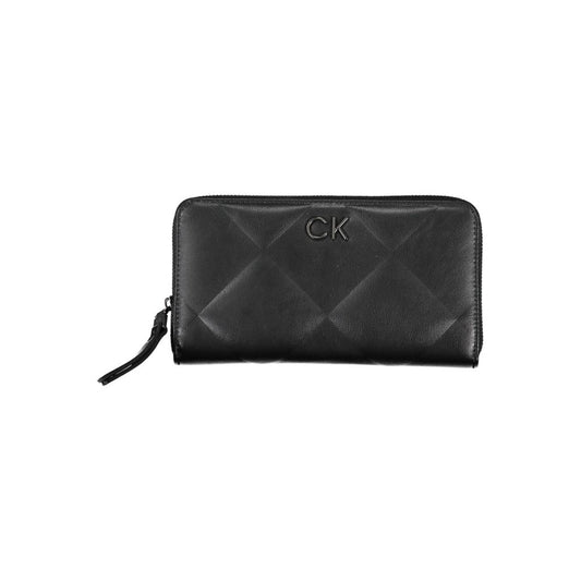 Cardholder Wallet by Calvin Klein for women in polyester polyethylene faux leather black & signature features a streamlined silhouette, showcasing the streamlined Polyester Polyethylene Faux Leather Cardholder Wallet design with sophisticated card-organization rfid-protection coin-purse for a premium look.