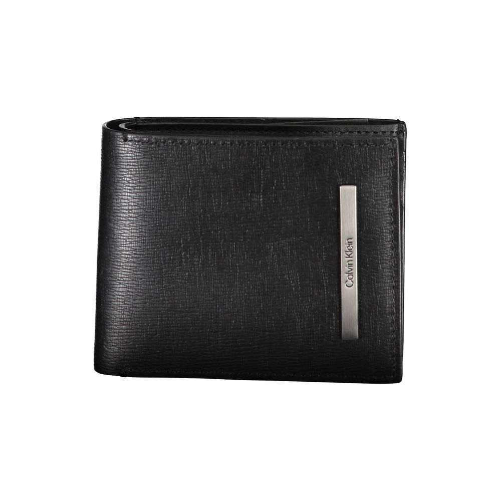 Cardholder Wallet by Calvin Klein for men in polyester leather black showcases a refined silhouette, artfully capturing the essence of the refined Polyester Leather Cardholder Wallet design with functional card-organization rfid-protection eco-friendly bifold coin-purse.