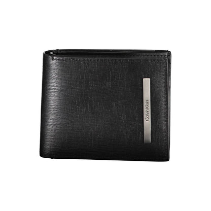 Cardholder Wallet by Calvin Klein for men in polyester leather black showcases a refined silhouette, artfully capturing the essence of the refined Polyester Leather Cardholder Wallet design with functional card-organization rfid-protection eco-friendly bifold coin-purse.