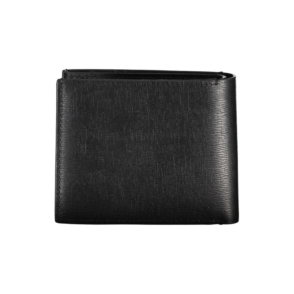 Cardholder Wallet by Calvin Klein for men in polyester leather black presents a streamlined silhouette, showcasing the sophisticated design of the Polyester Leather Cardholder Wallet collection with functional card-organization rfid-protection eco-friendly bifold coin-purse.