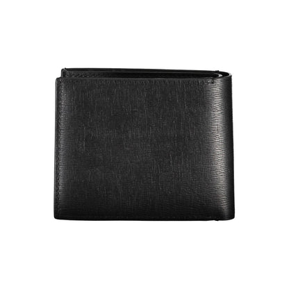 Cardholder Wallet by Calvin Klein for men in polyester leather black presents a streamlined silhouette, showcasing the sophisticated design of the Polyester Leather Cardholder Wallet collection with functional card-organization rfid-protection eco-friendly bifold coin-purse.