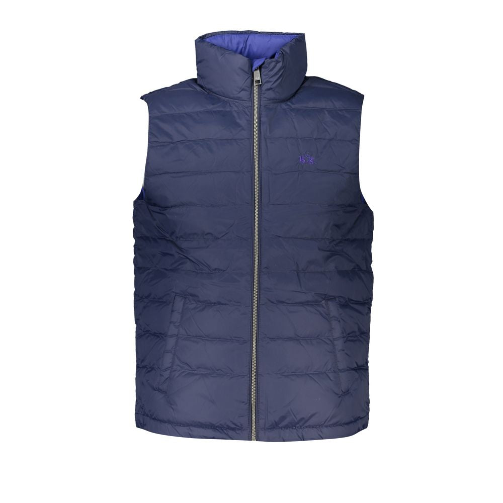 Jacket by La Martina for men in polyamide blue showcases a enveloping silhouette, artfully detailed with a enveloping and premium pockets for a truly enveloping finish.