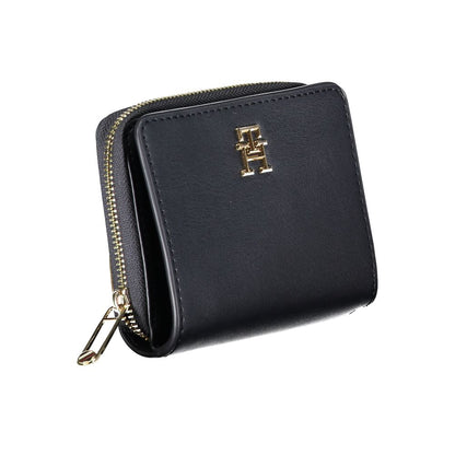 Wallet by Tommy Hilfiger for women in polyethylene blue showcases a refined silhouette, artfully detailed with the signature style of the Polyethylene Wallet and functional coin-purse.