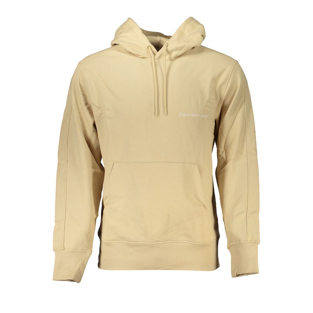 Hooded Sweatshirt Hoodie by Calvin Klein for men in stretch cotton beige & print showcases a city-ready silhouette, artfully detailed with a signature hooded neckline and for a city-ready finish.