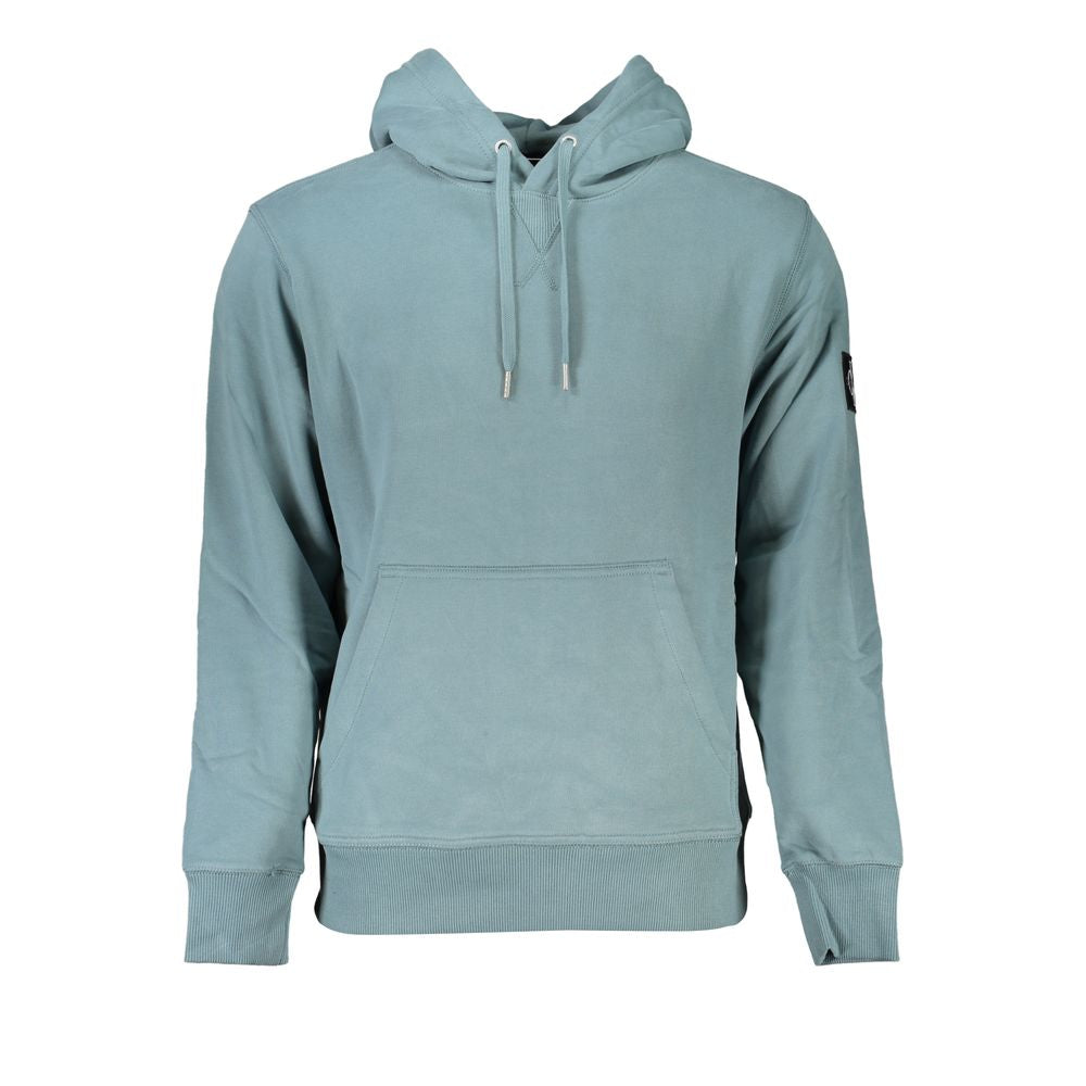 Hooded Sweatshirt Hoodie by Calvin Klein for men in cotton green features a slouchy chic silhouette, detailed with a slouchy chic and a signature hooded neckline for an elevated aesthetic.