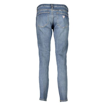 Jeans by Guess Jeans for women in organic cotton blue features an refined tailoring silhouette, showcasing a premium skinny with a and long cut for a refined tailoring look.