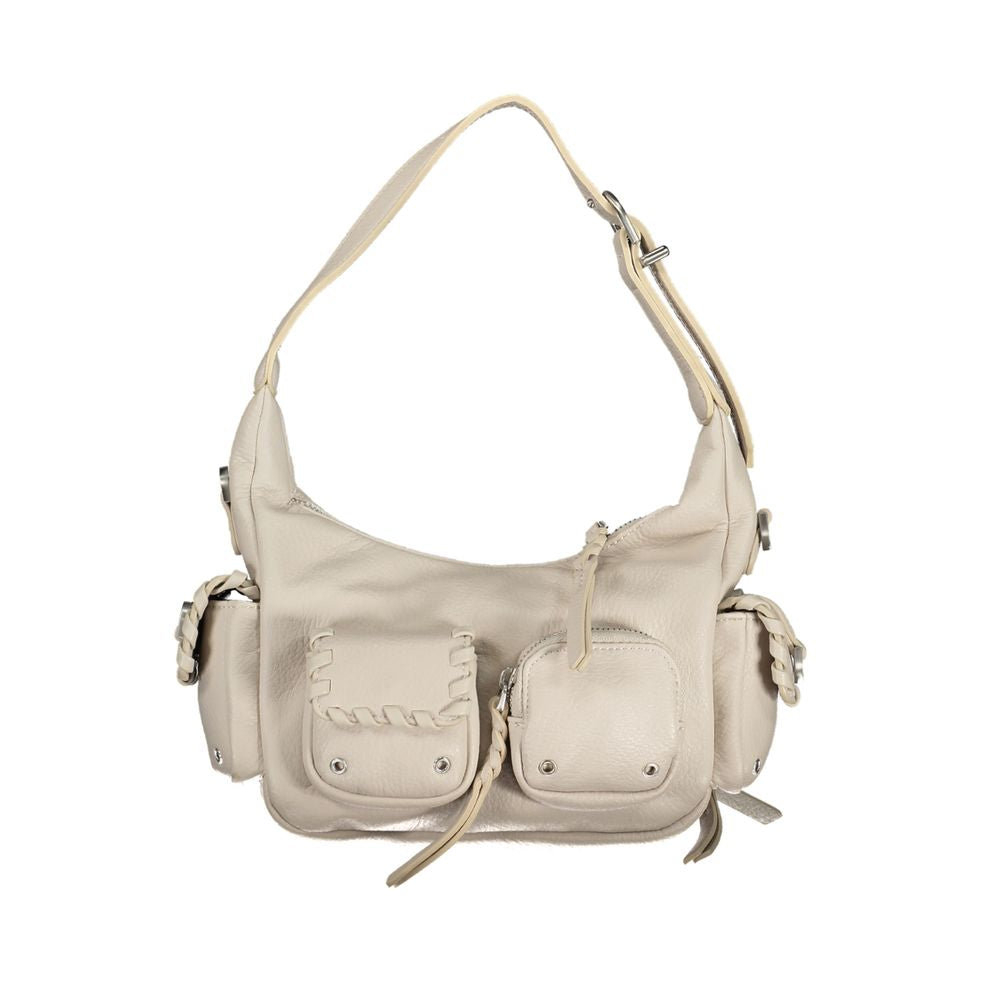 Handbag by Desigual for women in polyethylene white features a signature silhouette, showcasing a secure zipper and signature external-pockets & internal-pockets with versatile shoulder-strap, handle & adjustable-strap for a sophisticated look.