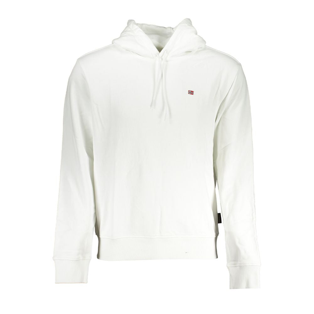 Hooded Sweatshirt Hoodie by Napapijri for men in cotton white features an luminous silhouette, showcasing a sophisticated hooded neckline and for a truly luminous look.