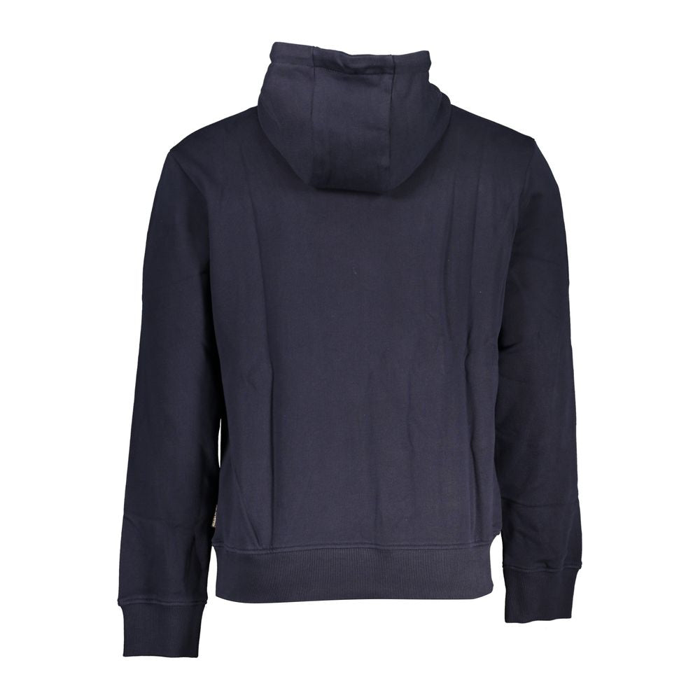 Hooded Hoodie by Napapijri for men in cotton blue features a authentic silhouette, showcasing a sophisticated and authentic detail for a refined finish.