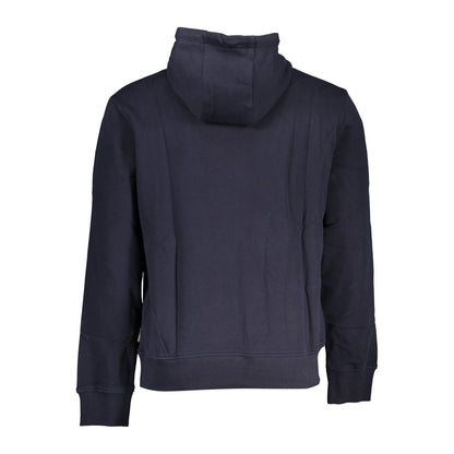 Hooded Hoodie by Napapijri for men in cotton blue features a authentic silhouette, showcasing a sophisticated and authentic detail for a refined finish.