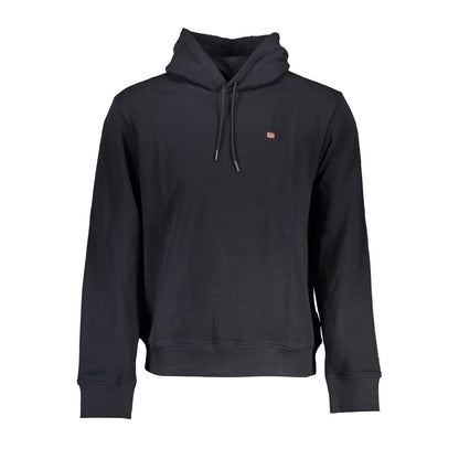 Hooded Sweatshirt Hoodie by Napapijri for men in cotton black & signature features an luminous silhouette, showcasing a sophisticated hooded neckline and for a truly luminous look.
