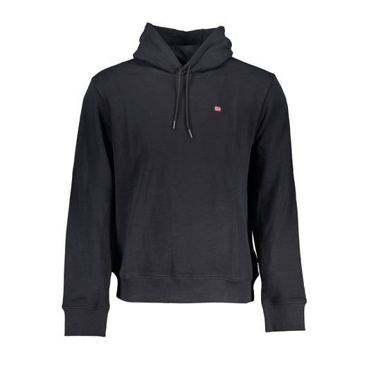 Hooded Sweatshirt Hoodie by Napapijri for men in cotton black & signature features an luminous silhouette, showcasing a sophisticated hooded neckline and for a truly luminous look.
