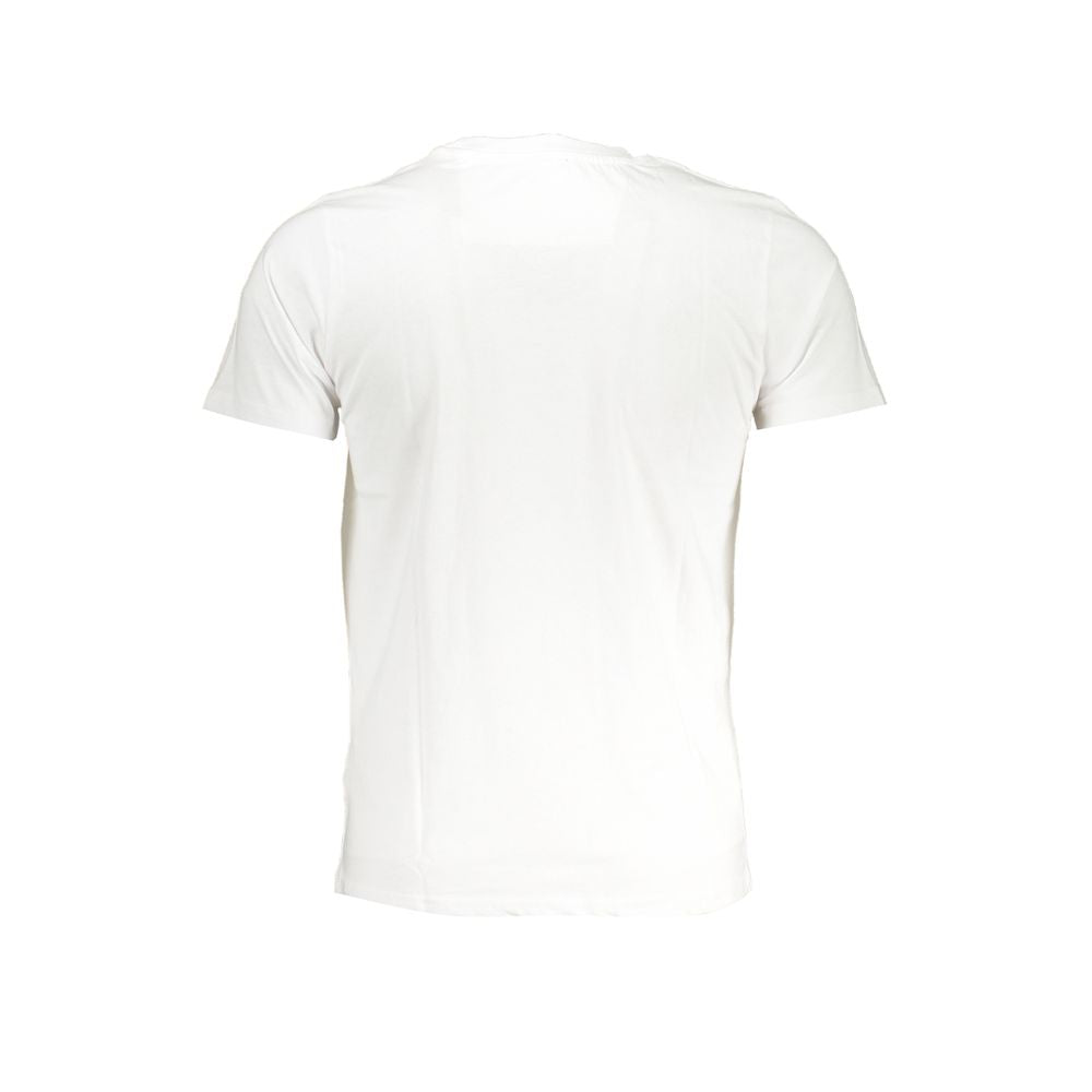 T-Shirt by Cavalli Class for men in cotton white & print showcases a unassuming silhouette, artfully detailed with a refined crew neckline and unassuming for a sophisticated, contemporary look.