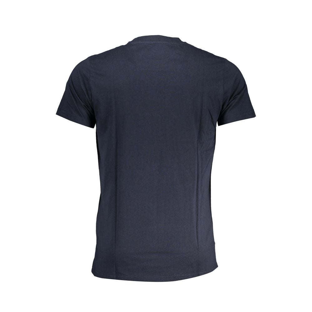 T-Shirt by Cavalli Class for men in cotton blue & print showcases a unassuming silhouette, artfully detailed with a refined crew neckline and unassuming for a sophisticated, contemporary look.