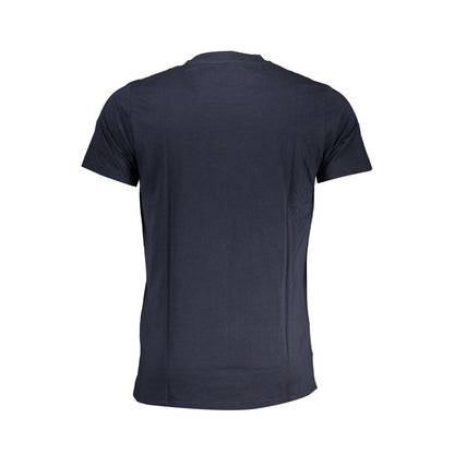 T-Shirt by Cavalli Class for men in cotton blue & print showcases a unassuming silhouette, artfully detailed with a refined crew neckline and unassuming for a sophisticated, contemporary look.