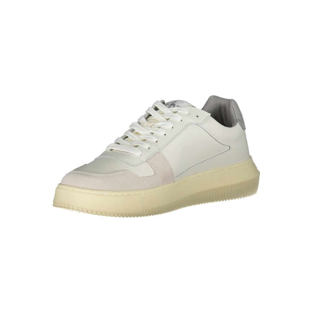 Athletic Sneakers Calvin Klein men polyester polyethylene leather white featuring a avant-garde Men's Athletic Polyester Polyethylene Leather Sneakers design with a avant-garde athletic style for a refined finish.