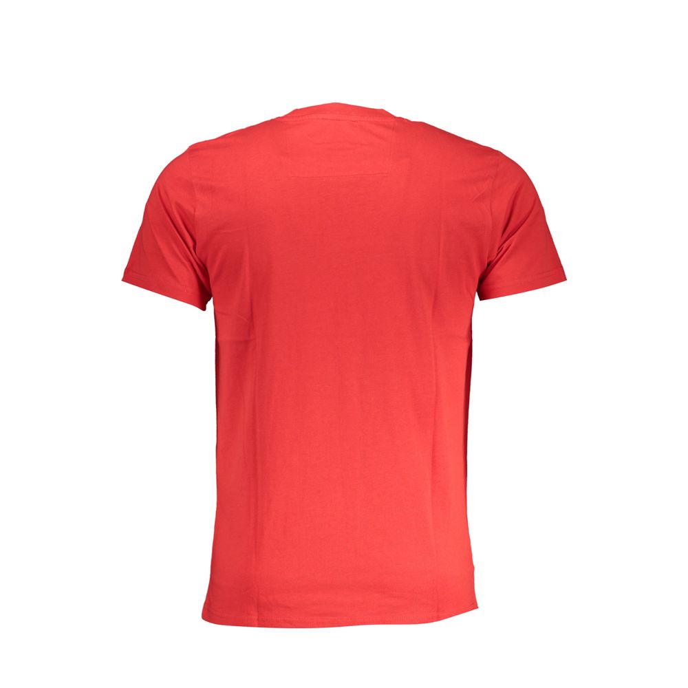 T-Shirt by Cavalli Class for men in cotton red & print features an edgy silhouette, meticulously detailed with a sophisticated and for a truly edgy finish.