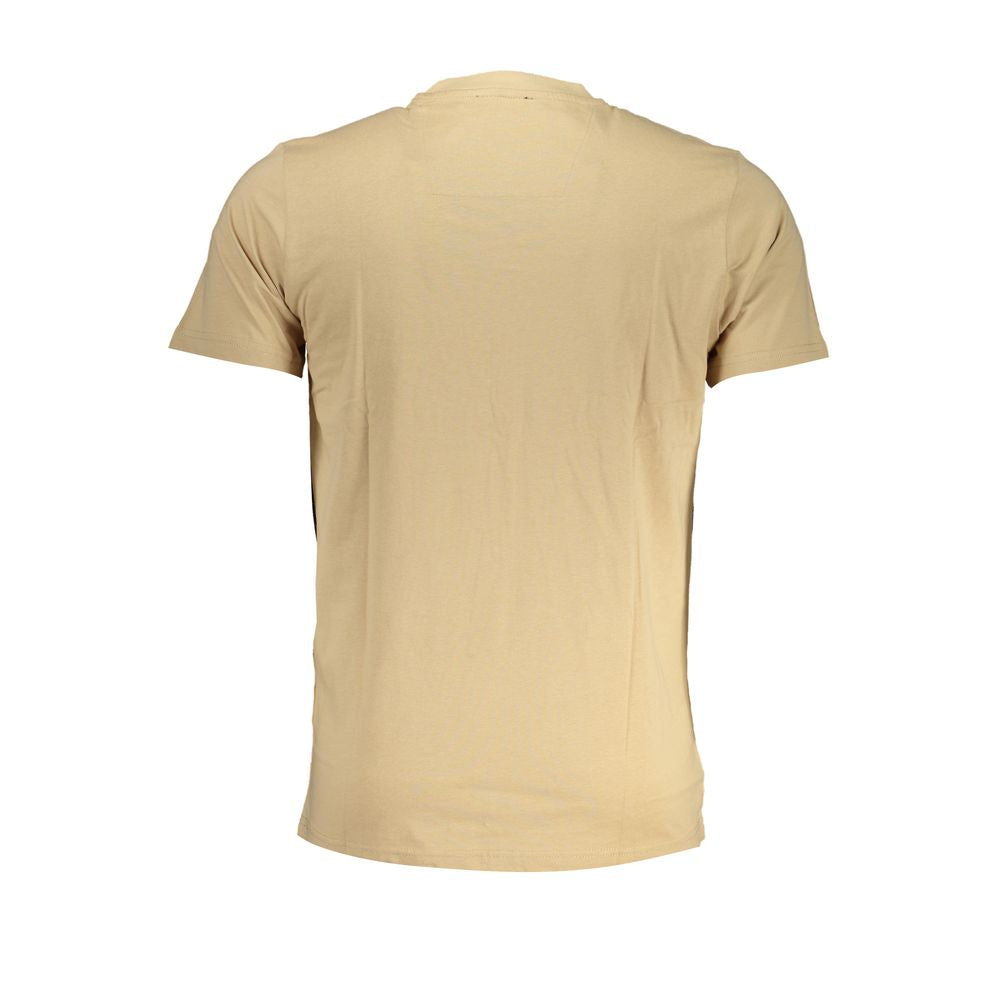 T-Shirt by Cavalli Class for men in cotton beige features an edgy silhouette, meticulously detailed with a sophisticated and for a truly edgy finish.