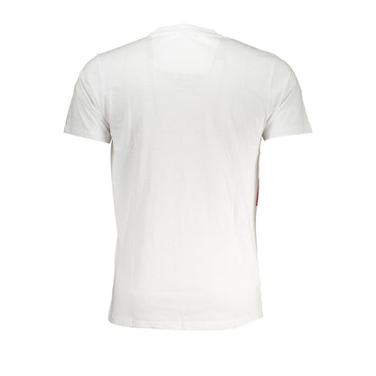 T-Shirt by Cavalli Class for men in cotton white & print features a plush silhouette, showcasing a sophisticated and for a truly plush finish.