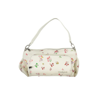 Handbag by Desigual for women in polyethylene white & signature features an refined silhouette, showcasing a secure , ample external-pockets & internal-pockets, and versatile shoulder-strap, handle, adjustable-strap & detachable-strap for a sophisticated refined aesthetic.