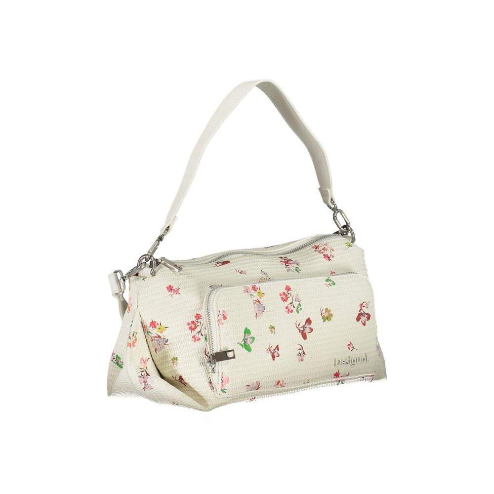 Handbag by Desigual for women in polyethylene white & signature features a exquisite silhouette, showcasing a secure and exquisite external-pockets & internal-pockets with versatile shoulder-strap, handle, adjustable-strap & detachable-strap for a exquisite finish.