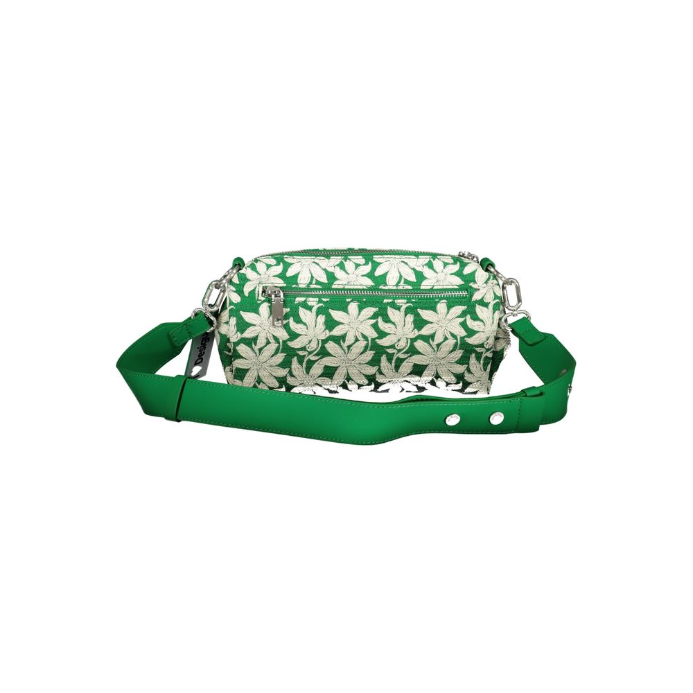 This Shoulder Handbag by Desigual for women in polyethylene and green presents a sculptural silhouette featuring a secure zipper, ample external-pockets & internal-pockets, and versatile shoulder-strap & adjustable-strap for a sculptural finish.