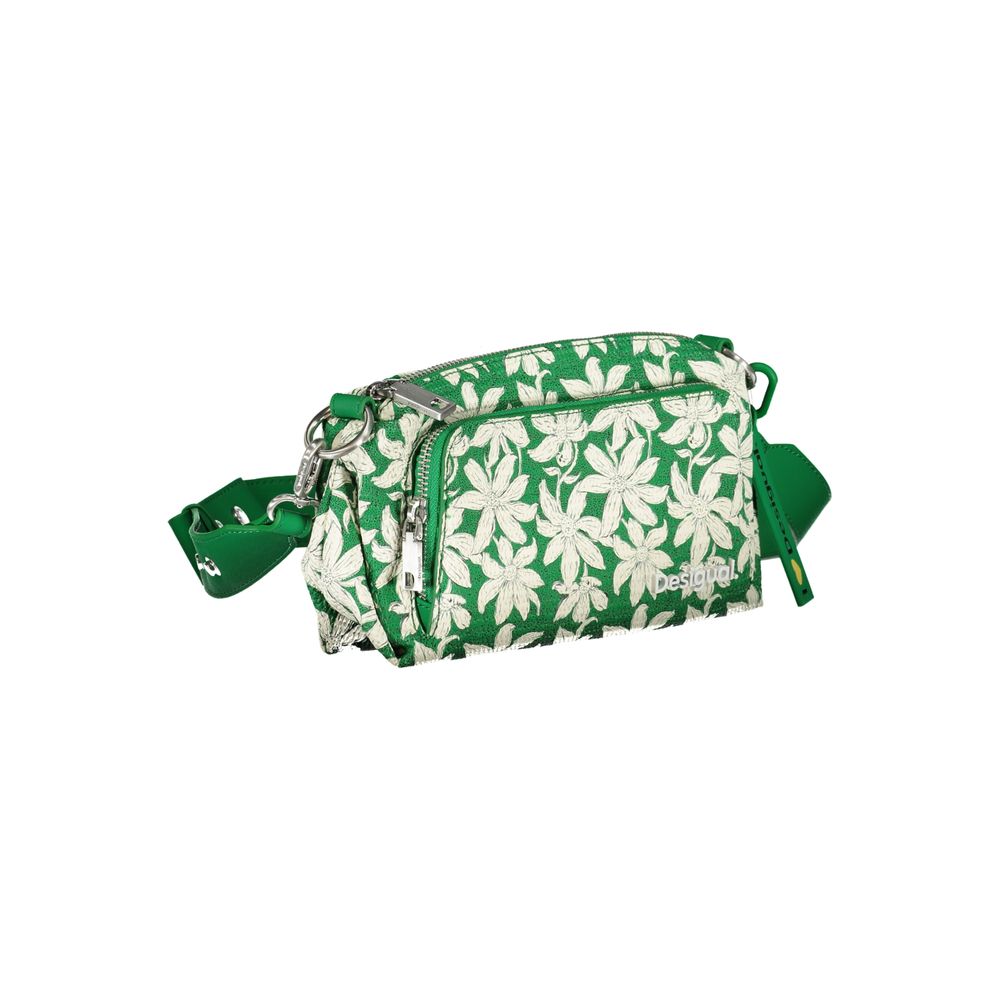 Shoulder Handbag by Desigual for women in polyethylene green features a signature silhouette, showcasing a secure zipper and signature external-pockets & internal-pockets with versatile shoulder-strap & adjustable-strap for a sophisticated look.