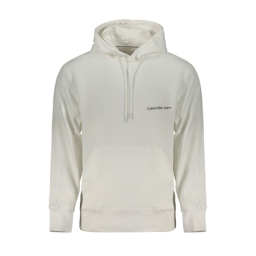 Hooded Sweatshirt Hoodie by Calvin Klein for men in cotton white & print features an avant-garde silhouette, showcasing a sophisticated hooded neckline and detail for a truly avant-garde finish.