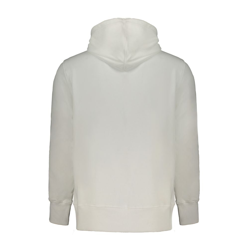 Hooded Sweatshirt Hoodie by Calvin Klein for men in cotton white & print features a slouchy chic silhouette, detailed with a slouchy chic and a signature for an elevated aesthetic.