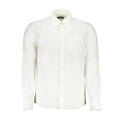 Shirt by North Sails for men in organic cotton white features an architectural silhouette with a refined and elegant button-down-collar neckline for a architectural look.