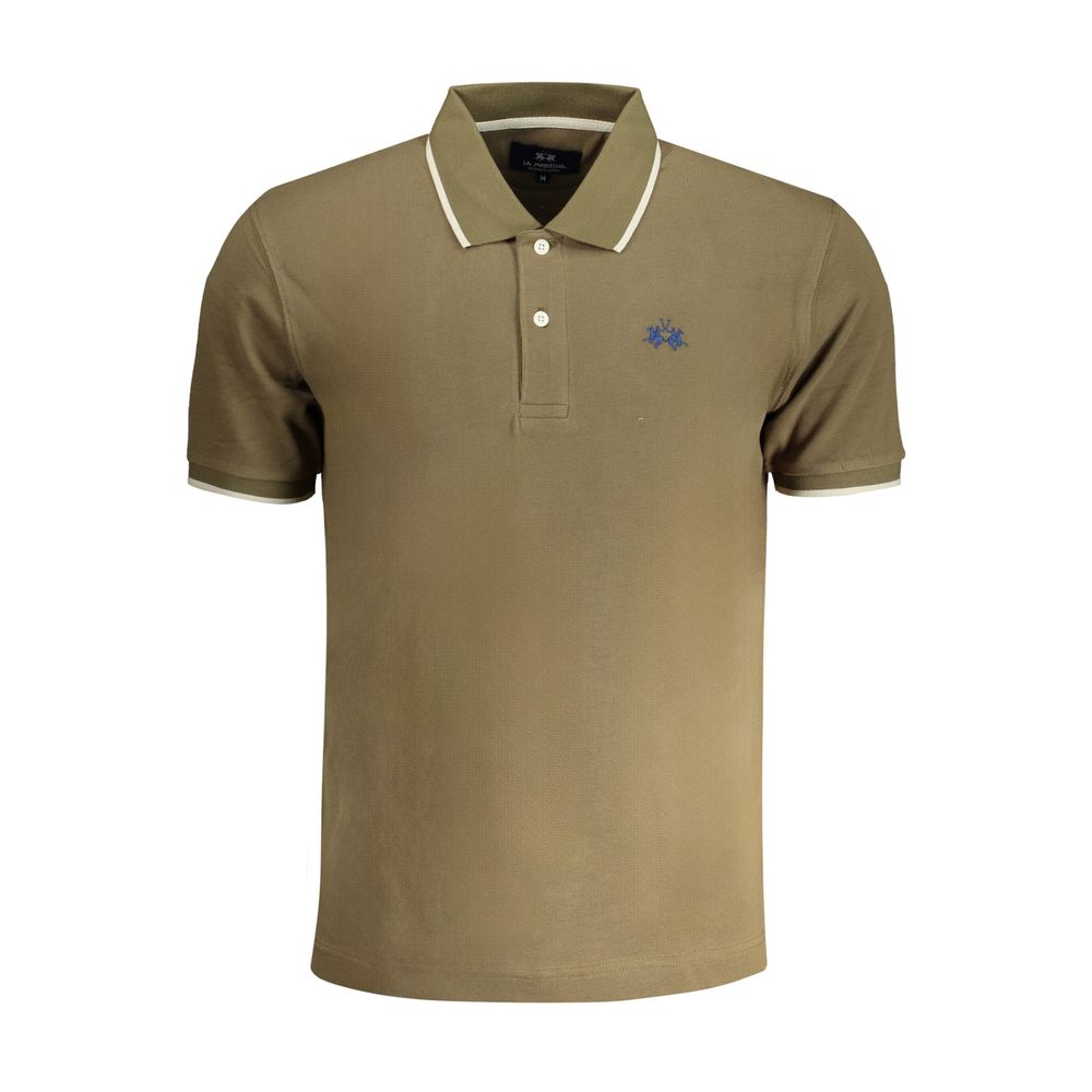 Polo Shirt by La Martina for men in stretch cotton green, white & signature presents a sleek silhouette, featuring a refined and for a sleek finish.