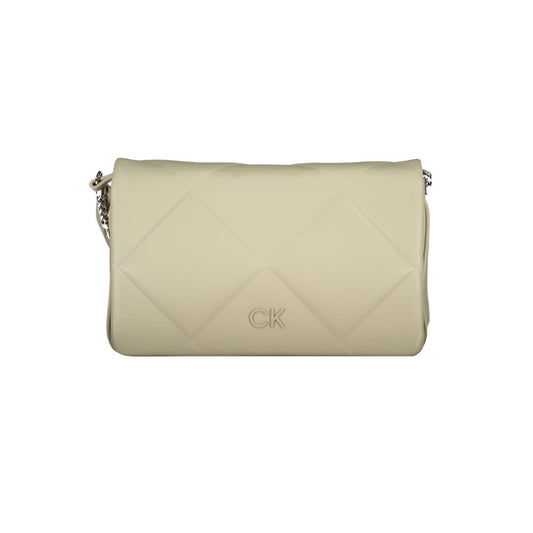 Crossbody Quilted Convertible Handbag by Calvin Klein for women in polyester faux leather beige features an exquisite silhouette, showcasing a secure snap, ample built-in-compartments & cardholder, and exquisite crossbody-strap & adjustable-strap for a sophisticated finish.