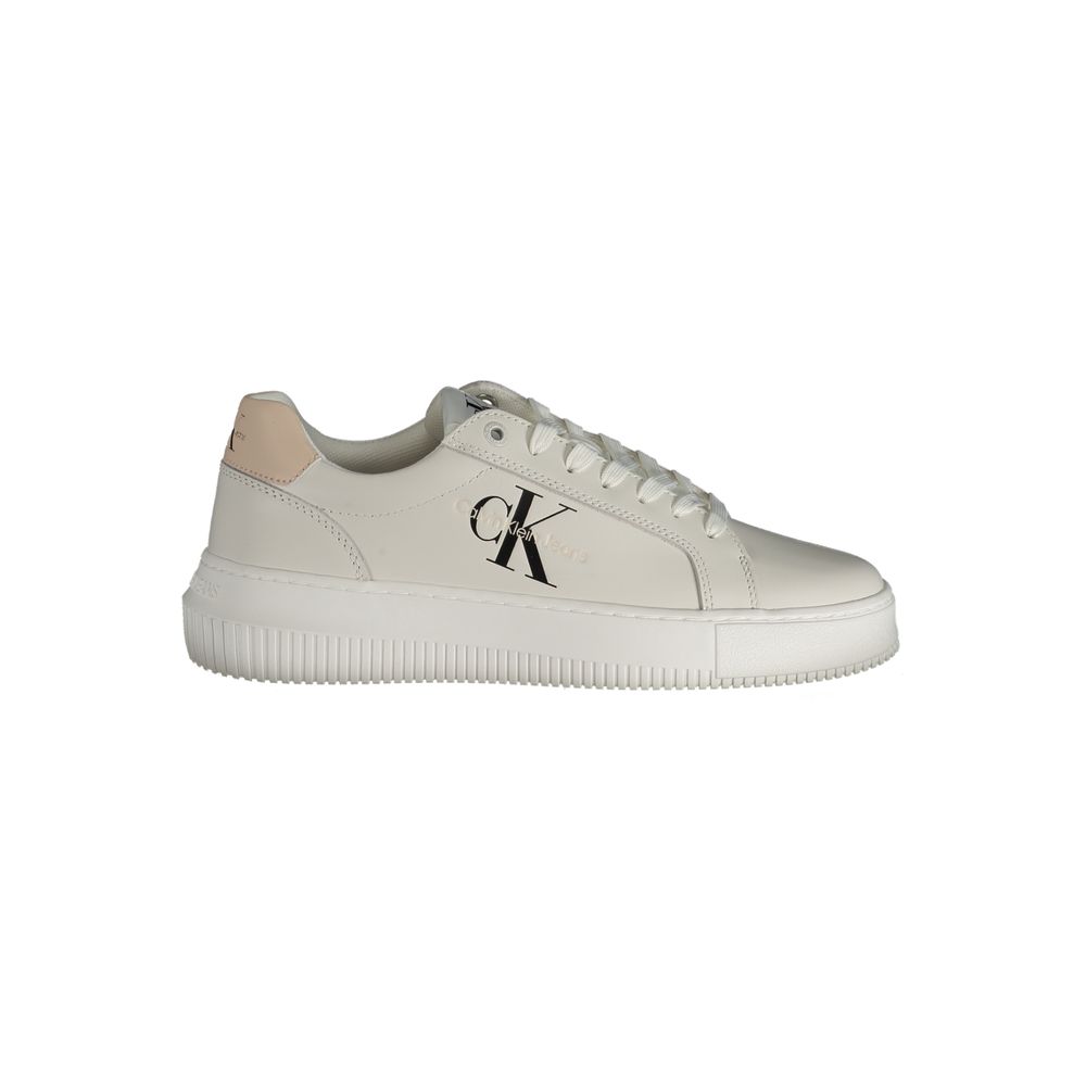 Sneakers by Calvin Klein for women in polyester white & print features an sumptuous silhouette, showcasing the premium Women's Fashion Polyester Sneakers in a sumptuous fashion style that offers a sumptuous finish for refined style.