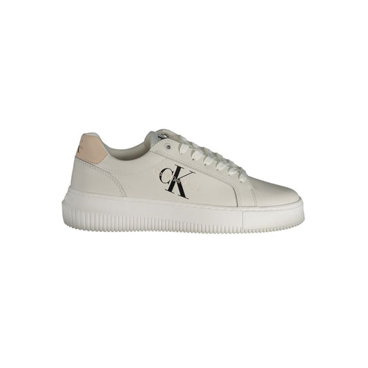 Sneakers by Calvin Klein for women in polyester white & print features an sumptuous silhouette, showcasing the premium Women's Fashion Polyester Sneakers in a sumptuous fashion style that offers a sumptuous finish for refined style.