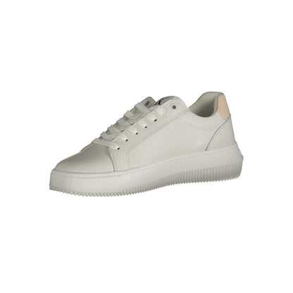 Sneakers by Calvin Klein for women in polyester white & print features an sumptuous design from the Women's Fashion Polyester Sneakers collection, highlighting a sumptuous fashion style for a premium, high-fashion look.