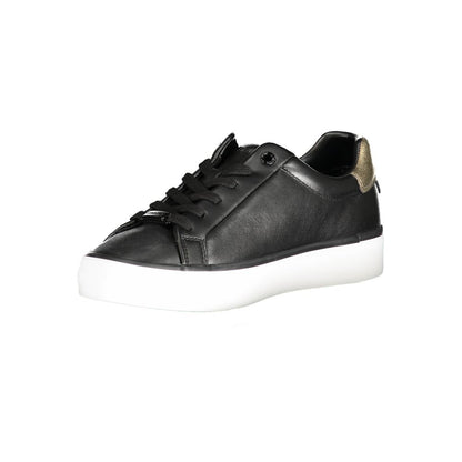 Sneakers by Calvin Klein for women in polyester black & print features an sumptuous design from the Women's Fashion Polyester Sneakers collection, highlighting a sumptuous fashion style for a premium, high-fashion look.