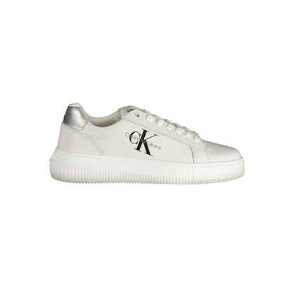 Athletic Sneakers by Calvin Klein for women in polyester polyurethane leather white & print features an architectural silhouette from the Women's Athletic Polyester Polyurethane Leather Sneakers collection, showcasing a architectural athletic style for a architectural look.
