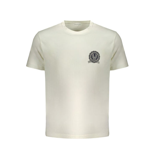 T-Shirt by Wrangler for men in cotton white showcases a unassuming silhouette, artfully detailed with a refined crew neckline and unassuming short-sleeve for a sophisticated, contemporary look.