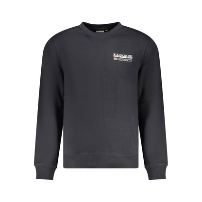 Sweatshirt by Napapijri for men in cotton polyester black & print presents a smart casual silhouette, featuring a smart casual crew neckline and long-sleeve for a sophisticated look.