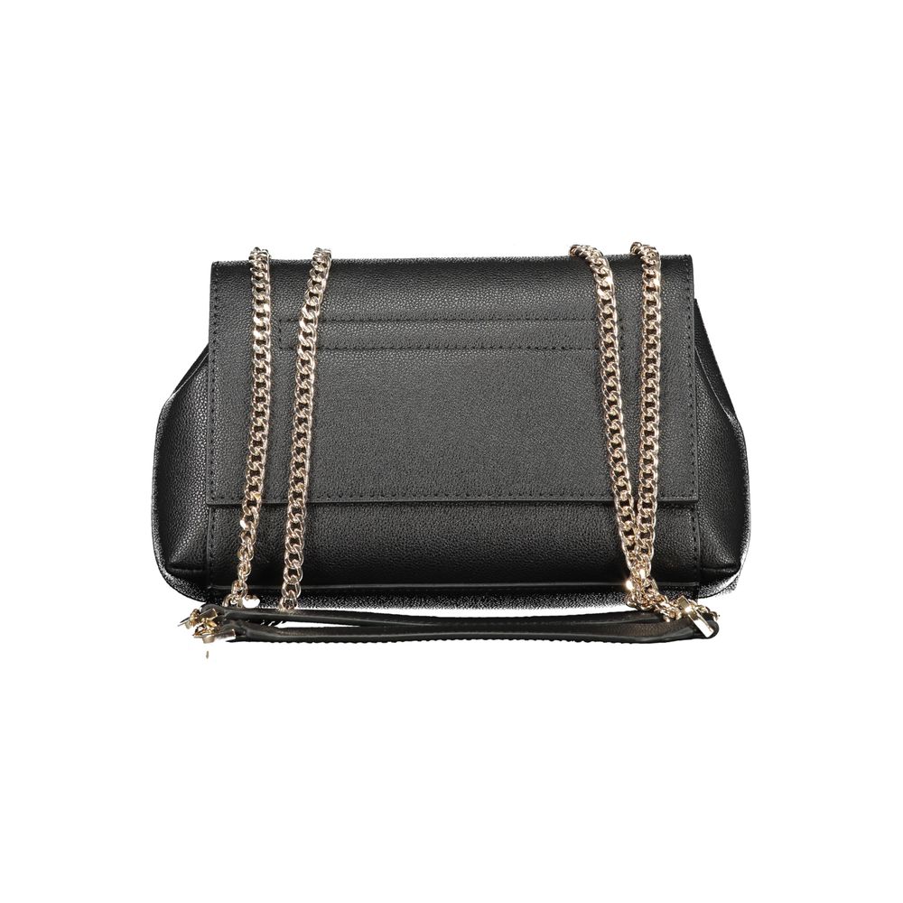 Handbag by Guess Jeans for women in polyethylene black features a ornamental silhouette, showcasing a secure snap, ample internal-pockets & cardholder, and ornamental handle for a sophisticated look.