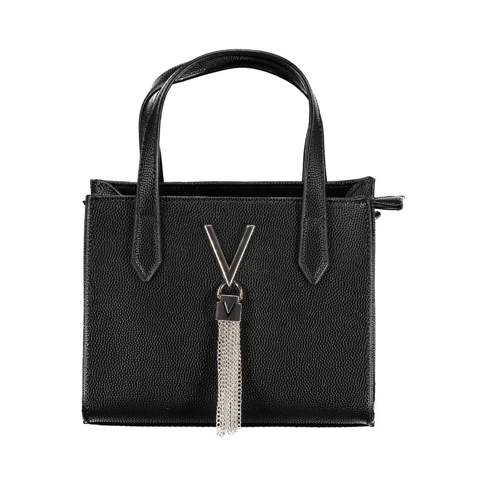 Handbag by Mario Valentino for women in polyethylene black & signature features a signature silhouette, showcasing a secure zipper and signature internal-pockets with versatile shoulder-strap & handle for a sophisticated look.
