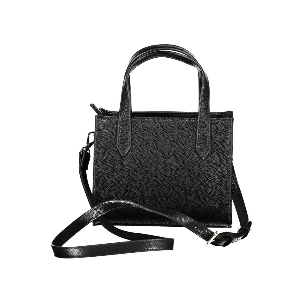 Handbag by Mario Valentino for women in polyethylene black & signature features a refined silhouette, showcasing a secure zipper, organized internal-pockets, and versatile shoulder-strap & handle for a refined finish.